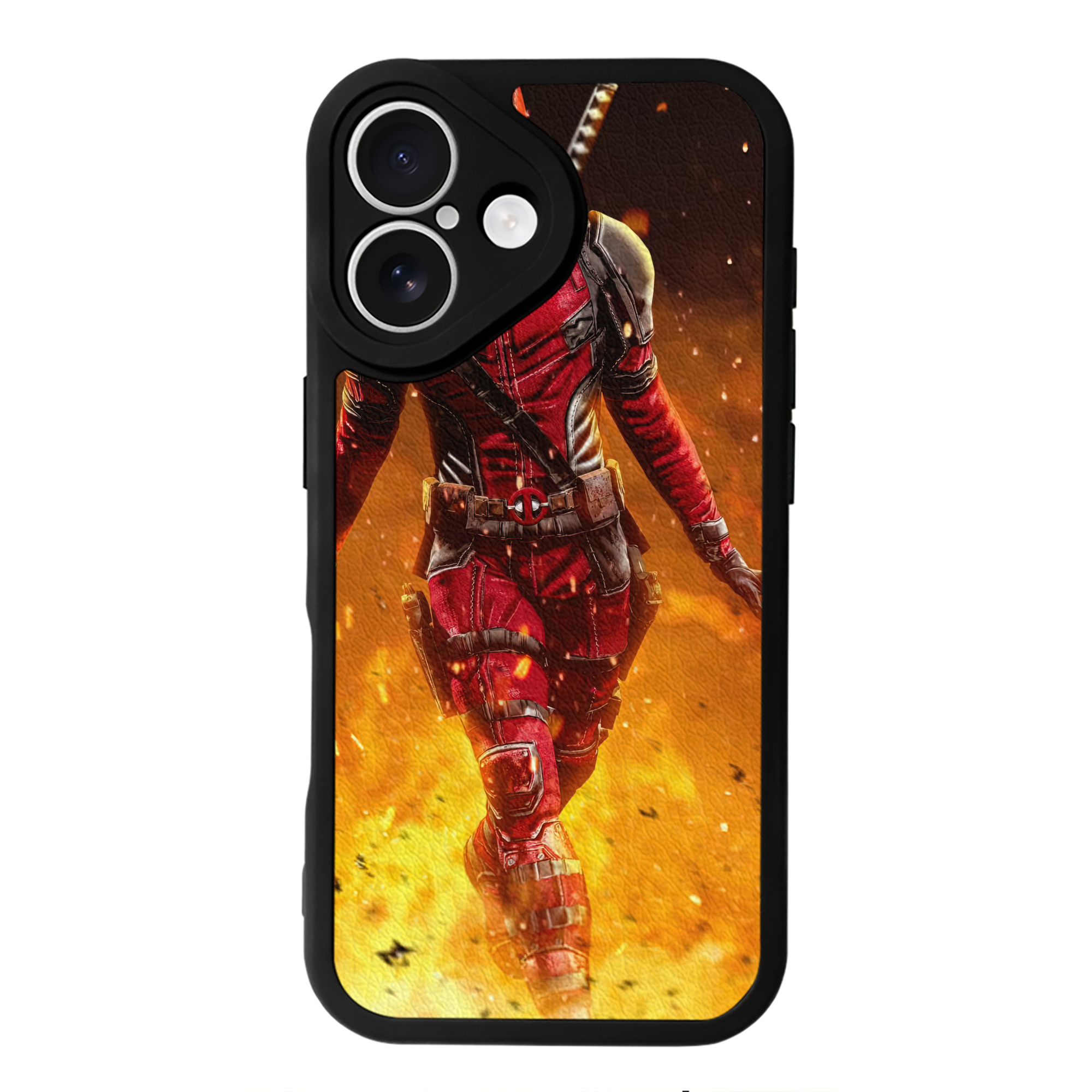 （画像用） Deadpool デッドプール 【iPhone 16シリーズ対応】シリコンスマホケース（レザー調） 材質：シリコン